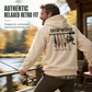 Men's Retro Fishing Graphic Hoodie Relaxed Fit Soft Cotton Blend Fleece Sweatshirt with Kangaroo Pocket