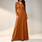 Women's Ribbed Knit Hooded Maxi Dress