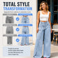 Women's Trendy Asymmetric Overlap Wide-Leg Jeans