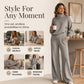 Women's Knit Turtleneck Sweater & Wide-Leg Pants Set
