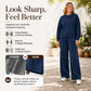 Women's Casual Sweatshirt & Wide-Leg Pants Set
