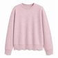 Women's Scalloped Hem Crew Neck Sweatshirt