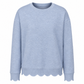 Women's Scalloped Hem Crew Neck Sweatshirt