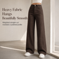 Women's Retro High Waisted Wide Leg Jeans Drapey Floor Length Denim Pants