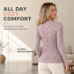 Women's Long Sleeve V-Neck Half Zip Knit Top
