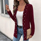 ☁️Cozy Knit, Versatile Cardigan🧶 Women's Pearl Beaded Knit Cardigan – Soft & Skin-Friendly, Open-Front Design ✨