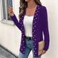☁️Cozy Knit, Versatile Cardigan🧶 Women's Pearl Beaded Knit Cardigan – Soft & Skin-Friendly, Open-Front Design ✨