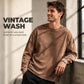 ✨Vintage Wash, Street Distressed👕 Vintage Washed Long Sleeve T-Shirt – Weathered Aesthetic, Unique Statement ✨