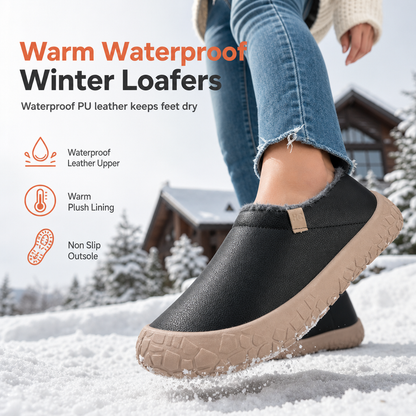 👢 Women's Winter Warm Loafers – Hidden Lift & Non-Slip Sole | Easy On/Off, Comfortable & Stylish ✨