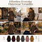 Women's Winter Solid Color Asymmetrical Button Plush Fuzzy Fleece Coat