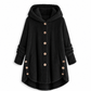Women's Winter Solid Color Asymmetrical Button Plush Fuzzy Fleece Coat