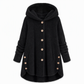 Women's Winter Solid Color Asymmetrical Button Plush Fuzzy Fleece Coat