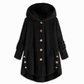 Women's Winter Solid Color Asymmetrical Button Plush Fuzzy Fleece Coat