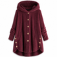 Women's Winter Solid Color Asymmetrical Button Plush Fuzzy Fleece Coat