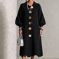 Women's Lantern Sleeve Ribbed Knit Maxi Dress