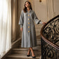 Women's Lantern Sleeve Ribbed Knit Maxi Dress