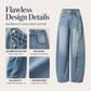 Women's Vintage Side Button Wide-Leg Jeans
