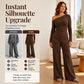 Women's Off-Shoulder Long Sleeve Top & Wide-Leg Pants Set