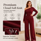 Women's Off-Shoulder Long Sleeve Top & Wide-Leg Pants Set