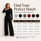 Women's Off-Shoulder Long Sleeve Top & Wide-Leg Pants Set