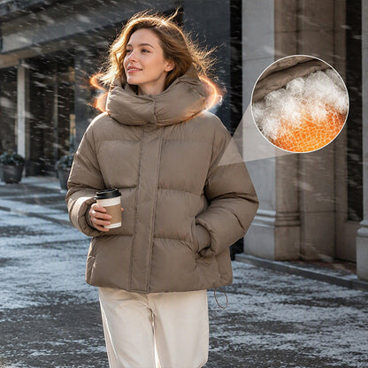 Women's Thick Cropped Hooded Winter Coat