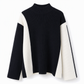 Women's Autumn Winter Color Block Knit 2-Piece Set Thickened Pullover Sweater and Skirt