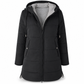 Slim Fit Long Hooded Padded Coat Solid Color Winter with Pockets