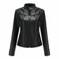 Women's Faux Leather Biker Lightweight Short Motorcycle Coat for Spring and Autumn