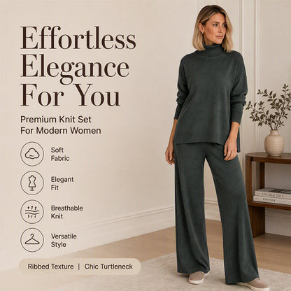 Women's Casual Turtleneck Sweatshirt and Pants Set