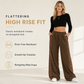 Women's Casual Sports Wide Leg Pants with Elastic Waist and Contrast Color