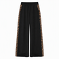Women's Casual Sports Wide Leg Pants with Elastic Waist and Contrast Color