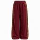 Women's Casual Sports Wide Leg Pants with Elastic Waist and Contrast Color