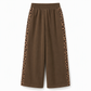 Women's Casual Sports Wide Leg Pants with Elastic Waist and Contrast Color