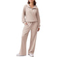 🖤Black Friday Sale:50% OFF🖤 ☁️ Women's Half-Zip Lapel Top and Wide-Leg Pants Set
