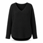 💖Black Friday Mega Deal – 50% off!💖 Women's Plus Size V Neck Long Sleeve Ribbed Brushed T-Shirt Loose Fit Solid Color Pullover Top