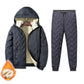 Men's Winter Hooded Padded Jacket and Pants Set
