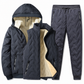 Men's Winter Hooded Padded Jacket and Pants Set