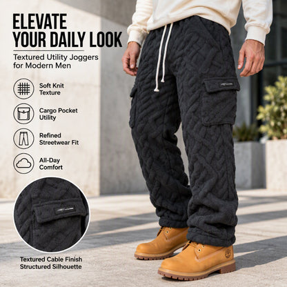 Men's Cable Warm Plush Cargo Pants