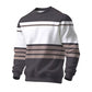 Men's Casual Crewneck Striped Sweatshirt