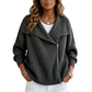 🔥LAST DAY SALE 50% OFF💥Women's Chic Asymmetrical Zip Up Sweater Jacket
