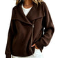 🔥LAST DAY SALE 50% OFF💥Women's Chic Asymmetrical Zip Up Sweater Jacket