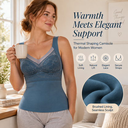 Women's Slim Fit Thermal Camisole with Built-In Bra
