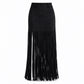 Women Stylish Elastic Stretch Fringe Skirt Casual Versatile Tassel Skirt for Spring and Fall