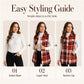 Women's Plaid Button Down Vest Shirt with Pockets