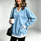 Women's Layered-Look V-Neck Sweatshirt