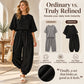 Women's Textured Batwing Sleeve Top & Lantern Pants Set