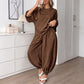 Women's Textured Batwing Sleeve Top & Lantern Pants Set