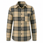 Women's Plaid Long Sleeve Button-Down Casual Shirt with Chest Pocket