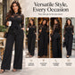 Women's Elegant Lace Patchwork Belted Jumpsuit
