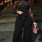 Women's Elegant Lace Patchwork Belted Jumpsuit